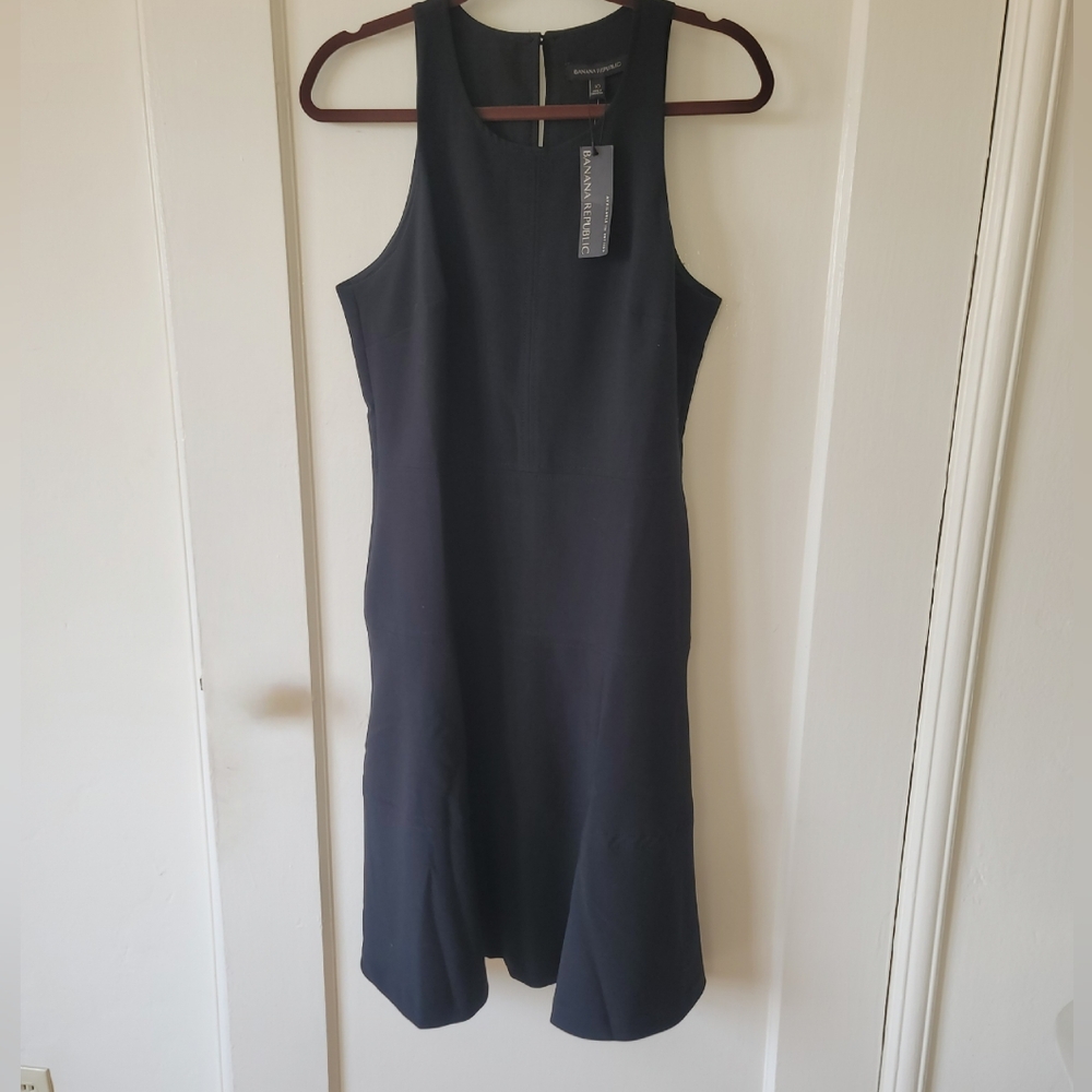 LBD Banana Republic black sleeveless dress.
